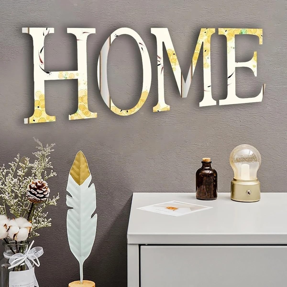 Mirror Letter Wall Stickers, 3D Acrylic Self-Adhesive Alphabet Sign Art Sticker Decals for DIY Wall Living Room Bedroom Home Decor, 11.81 Inch, Gold(Letter J)
