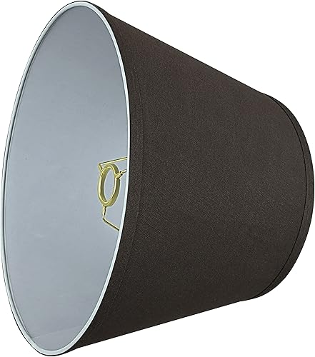 Miniatura 4 de Aspen Creative 58952 Empire Uno - Pantalla para lámpara, marrón oscuro, parte superior de 9 pulgadas x 13 pulgadas inferior x 9 pulgadas de altura