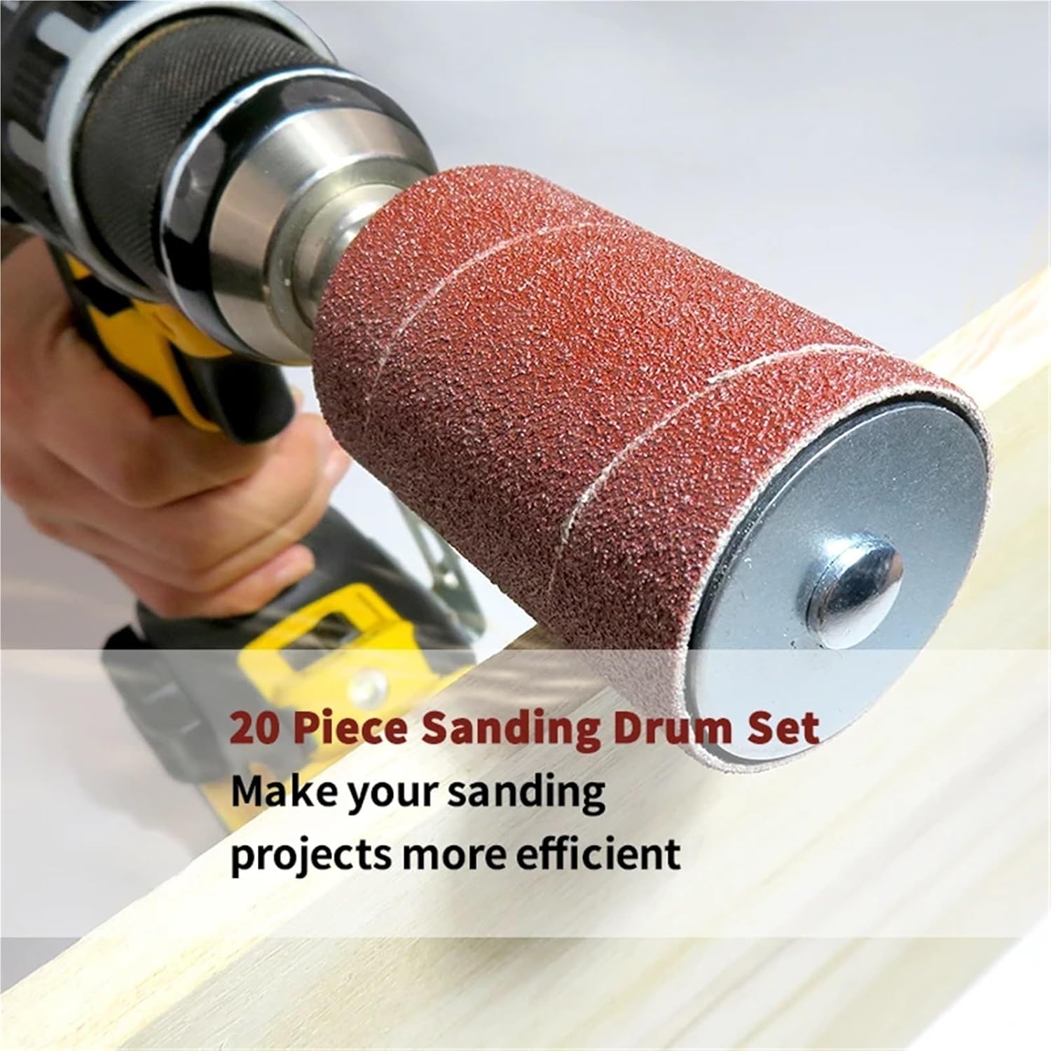 Sanding Drum 20pcs Sanding Drum with Color Box，Sander Drums Kit Rubber Mandrels for Engraving Woodworking Drill Polishing