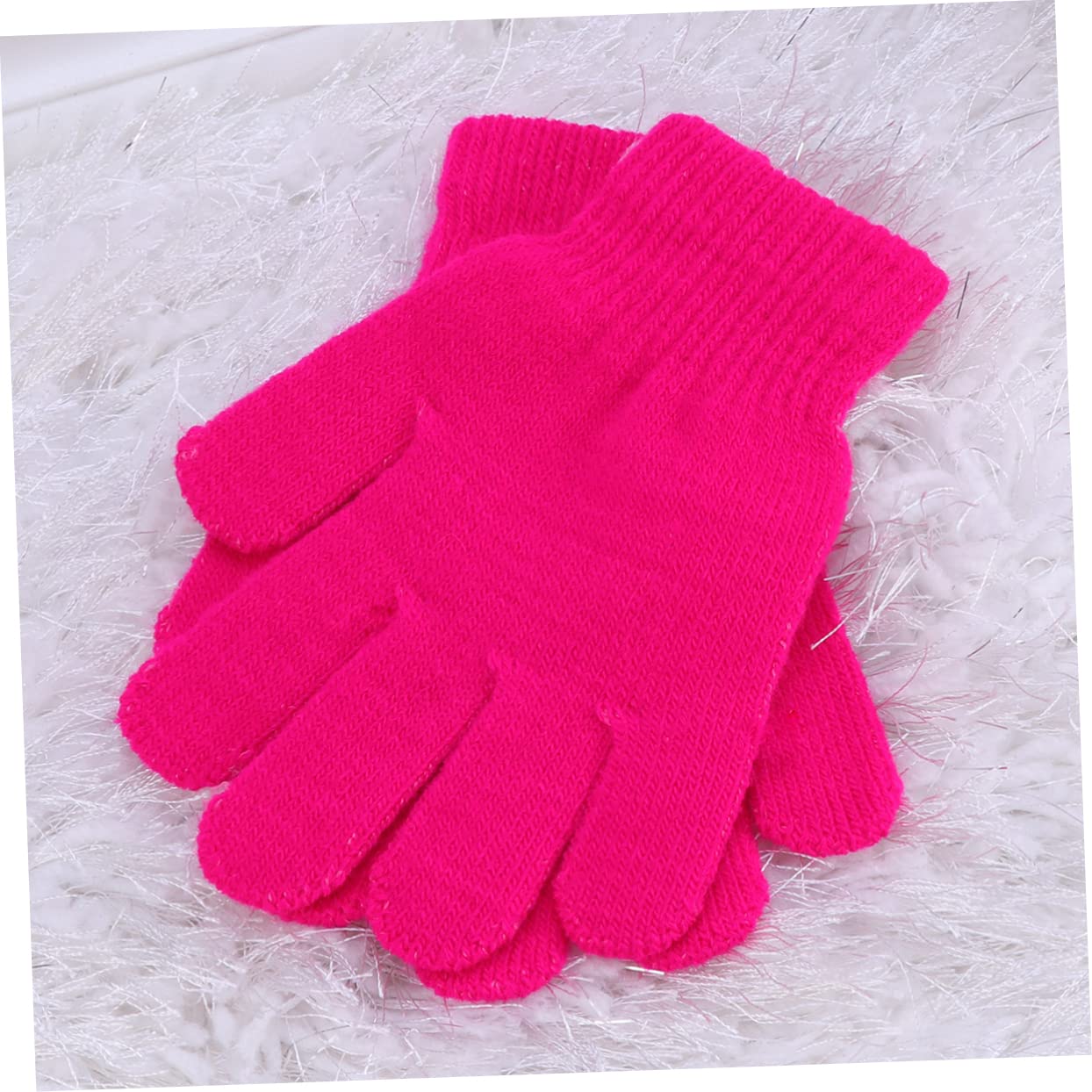 JEWEDECO Boys and Girls Gloves Knitted Full Finger Winter Gloves Thermal 4-12 Years Old for Cold Weather