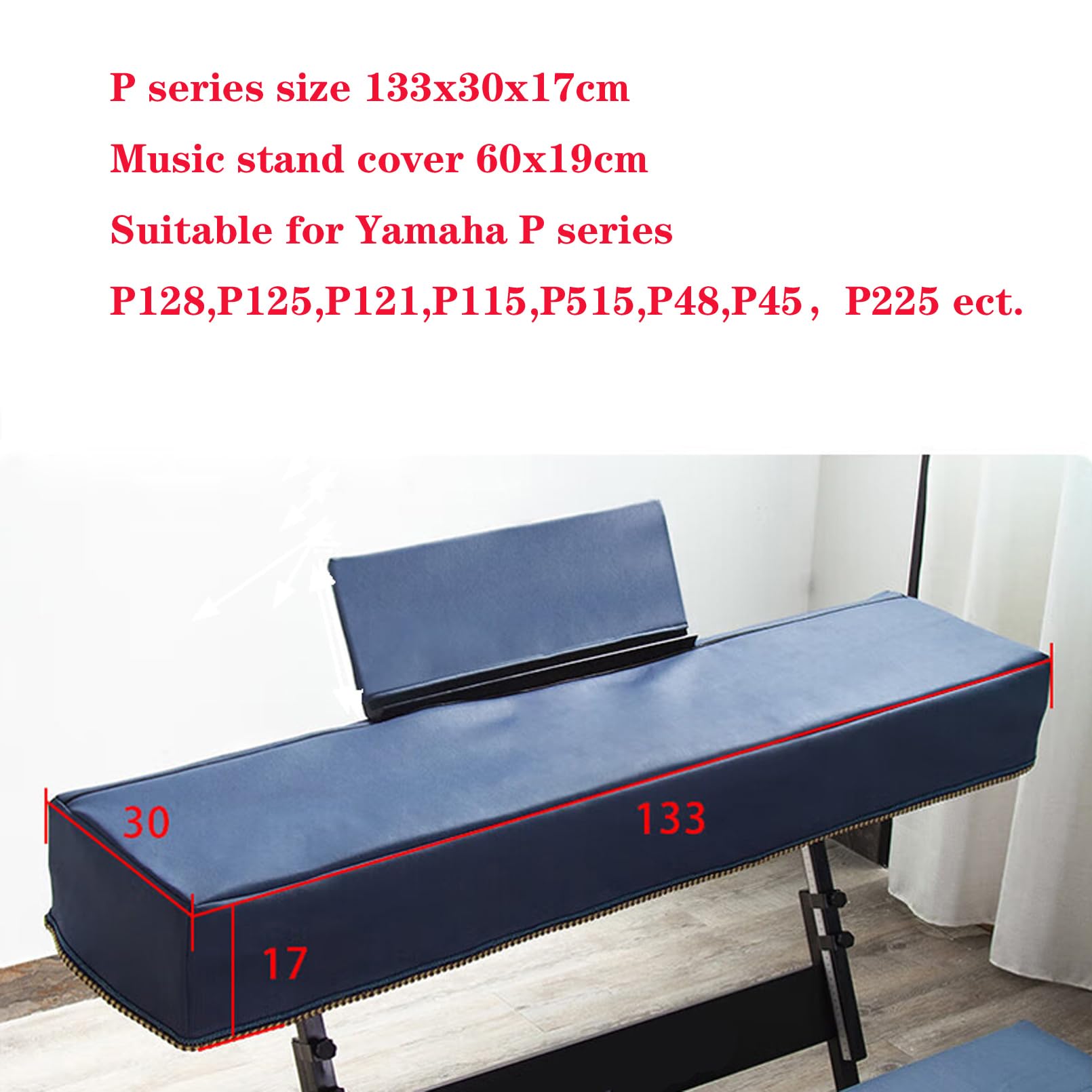 Cutfouwe Cubierta para Teclado de Piano de 88 Teclas con Cubierta para Soporte de partituras, Cubierta Antipolvo para Piano para 88 Teclas Protectora para Teclado electrónico, Piano Digital,Azul