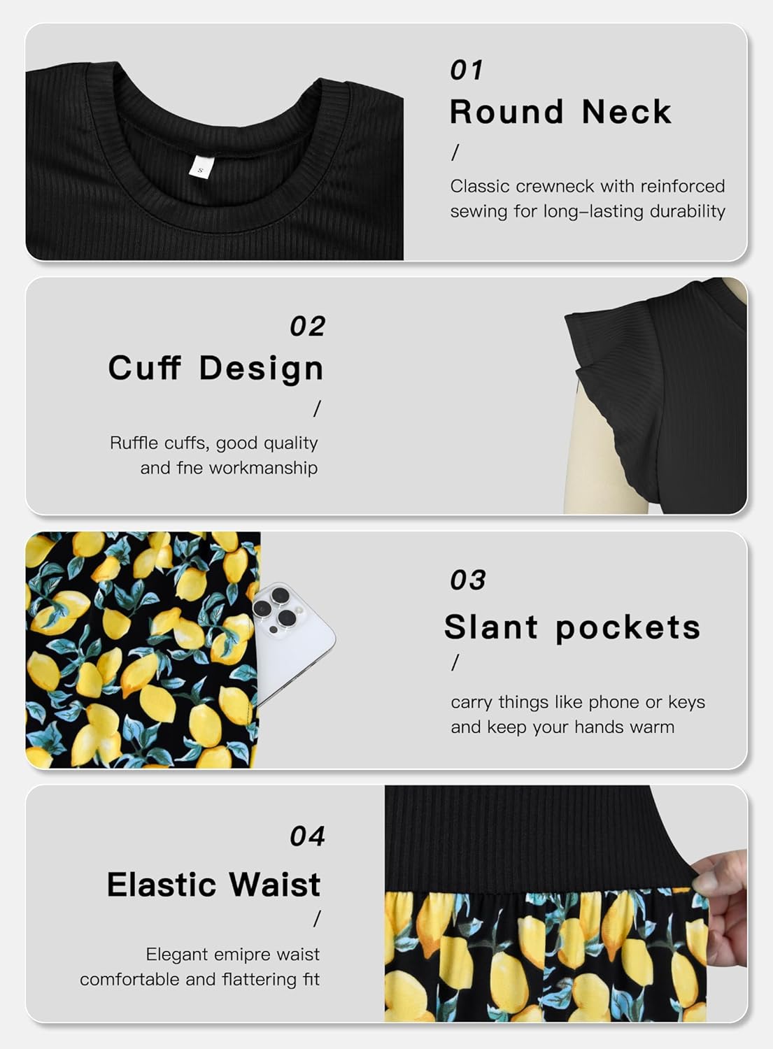 MISFAY Women's Ruffle Sleeve Maxi Dresses Casual Crewneck Long Dress with Pockets - Image 6