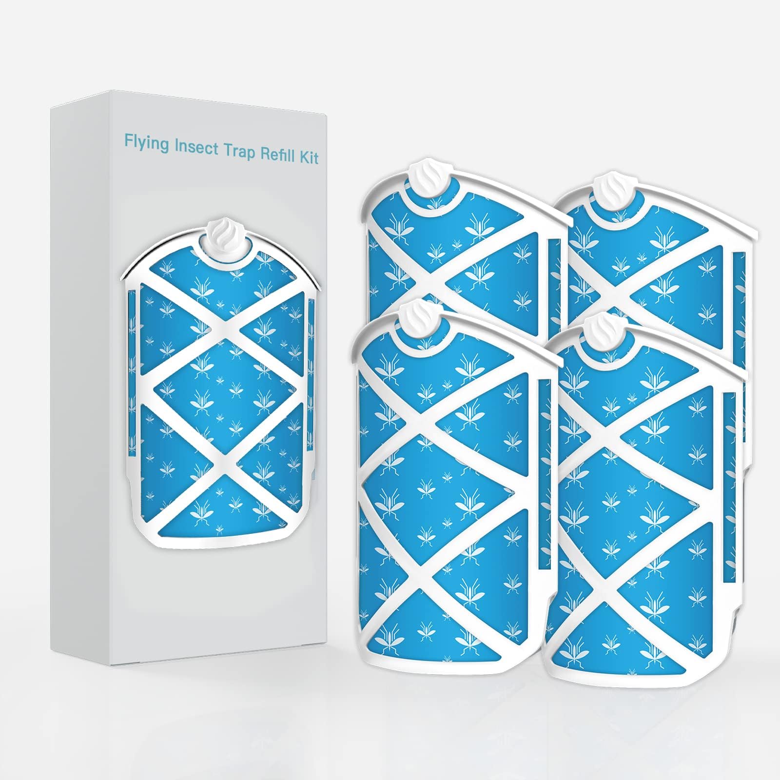 TigooInsect Trap Refill Kit, Attracting Trapping Insects Replacement Kit, Safe Non-Toxic Easy to use (4 Pack White)