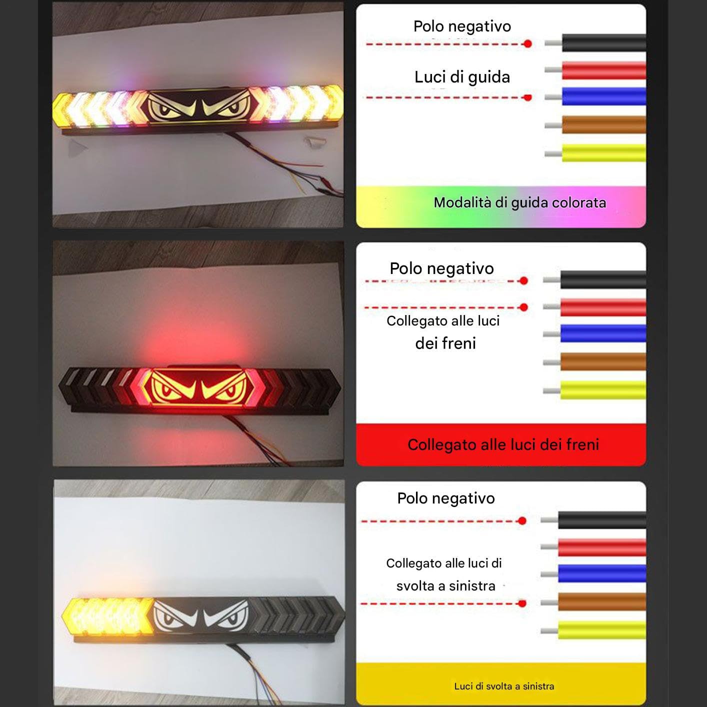 Tira de luz trasera LED,Tira LED Retrovisor - Indicadores Dirección Diseño Ojos Impermeable para Carreras Camping Construcción Transporte Guía | Tira LED Luz Trasera Offroad 4x4 Carreras Construcción Trabajo Diario Para Camión Coche SUV Pickup Remolque