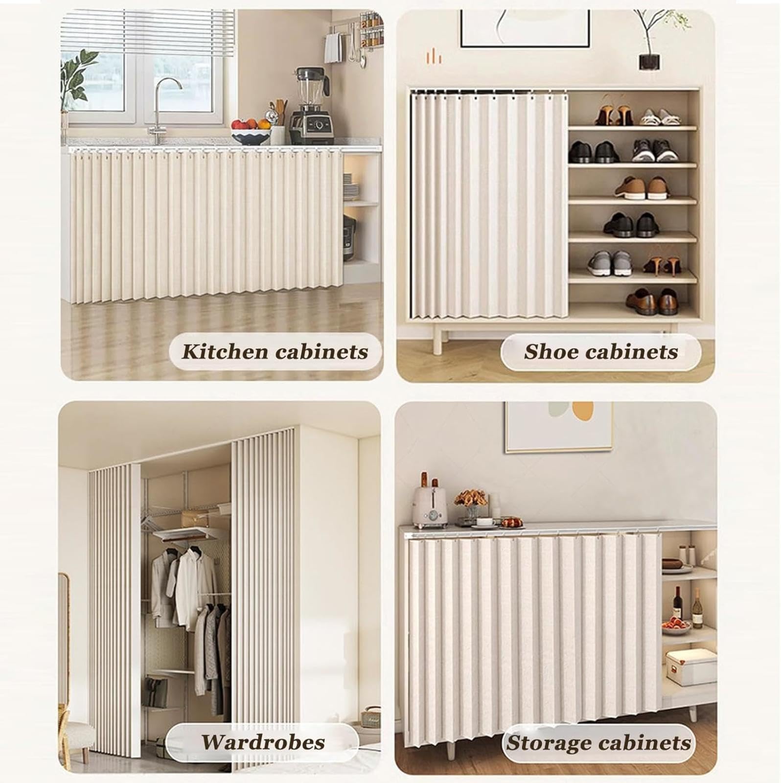 YSZBD Vorhang Schrank Regal Vorhang Mit Schiene,Blue-W50cm/H150cm