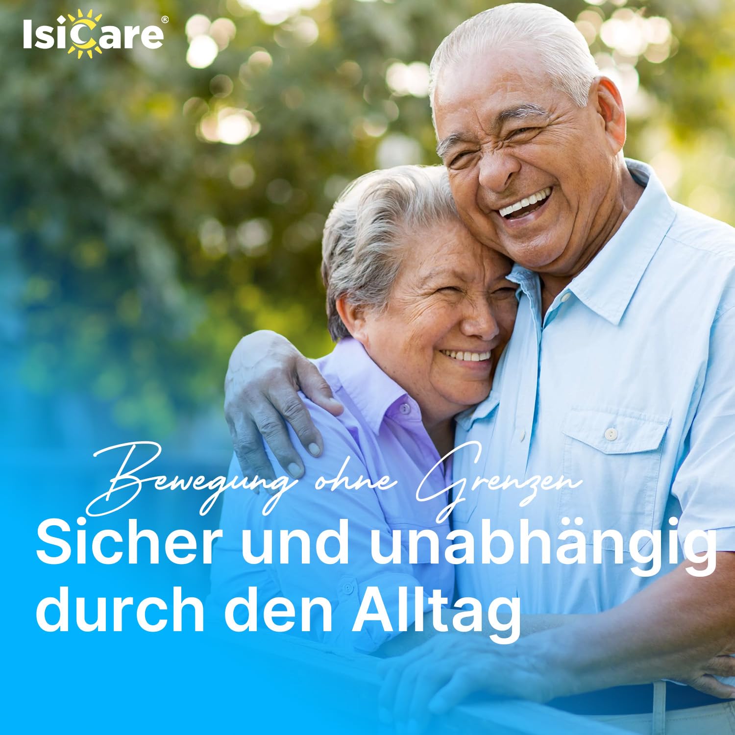 Rollator, leicht und ergonomisch, Gehhilfe mit höhenverstellbaren Griffen, extra breiten Reifen, Stabilität auf allen Untergründen, nur 8 Kg, Stockhalter und geräumiger Korb, Innen und Draußen