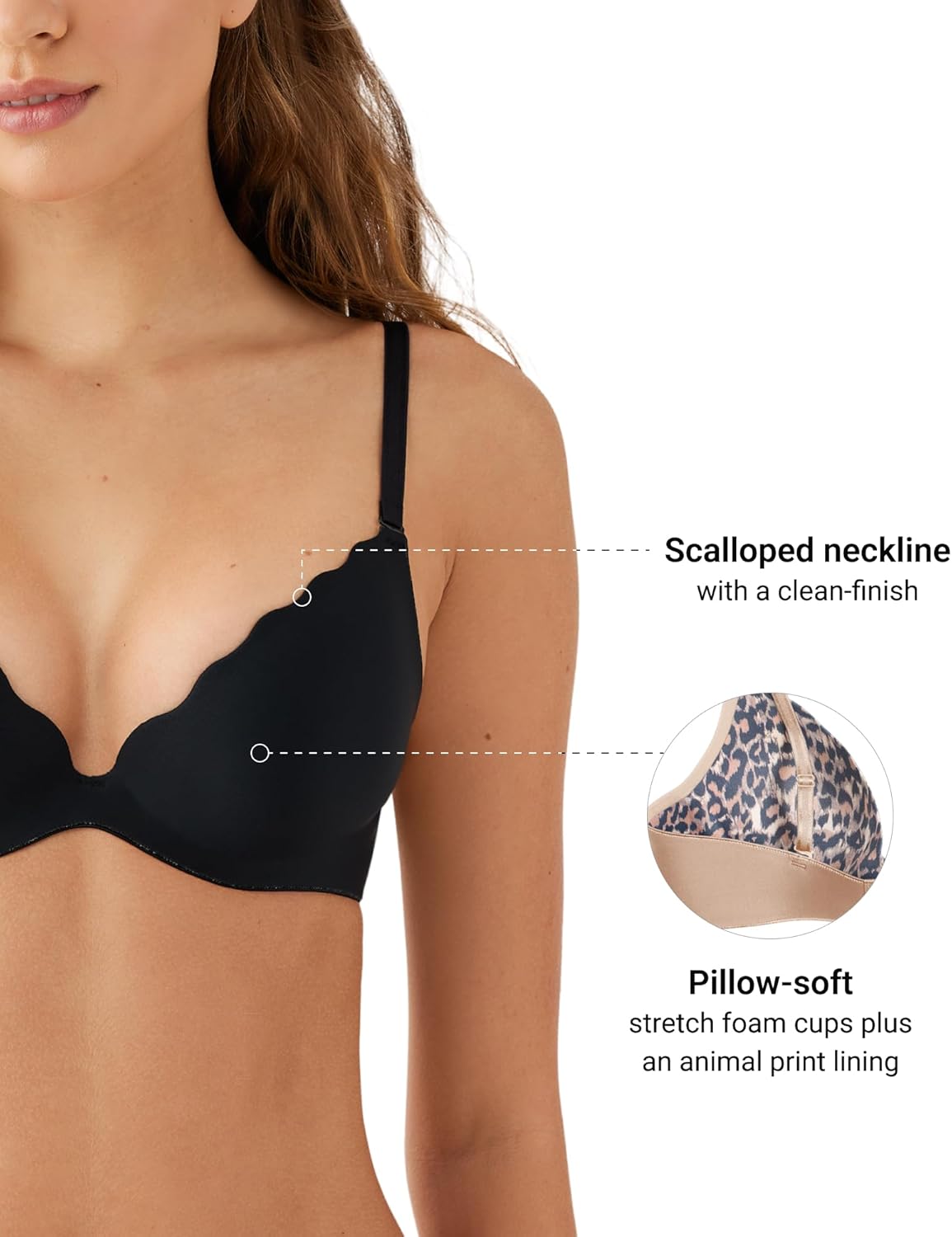 b.tempt'd Womens b.wow'd Convertible Wire Free Push Up Bra, 958287 - Image 3