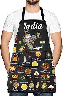 India Country Map Asia Cuisine Lover Kitchen Apron Mom Dad BFF Indian Food Cooking Travel Apron