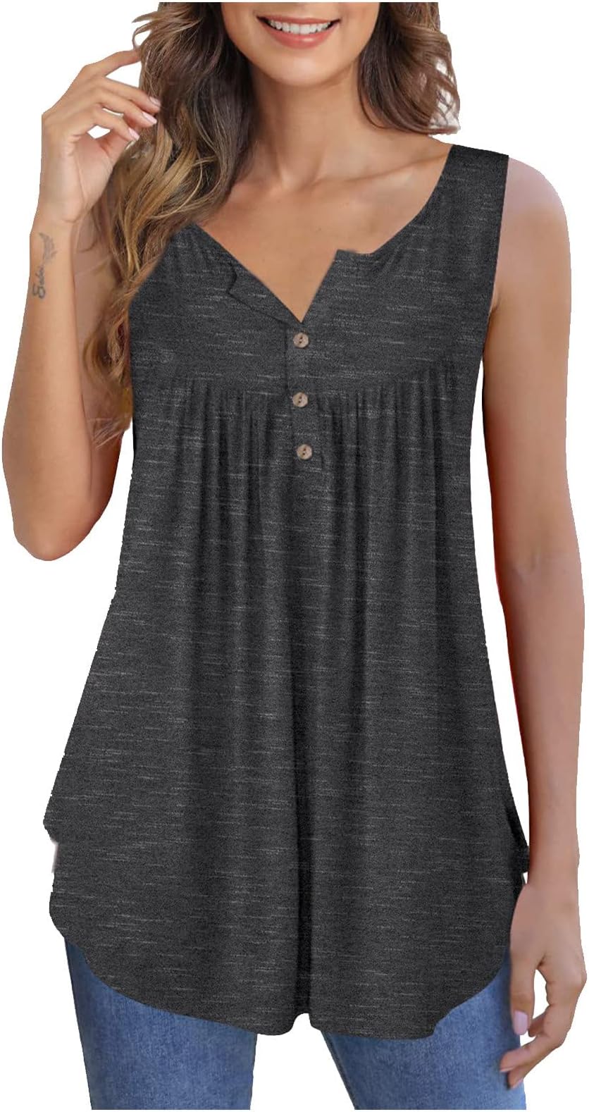 Women Fashion Summer Camisole 2023 Print Camisole Tank Tops Sleeveless T-shirt Round Neck Cami Loose Fit Tunic Tee