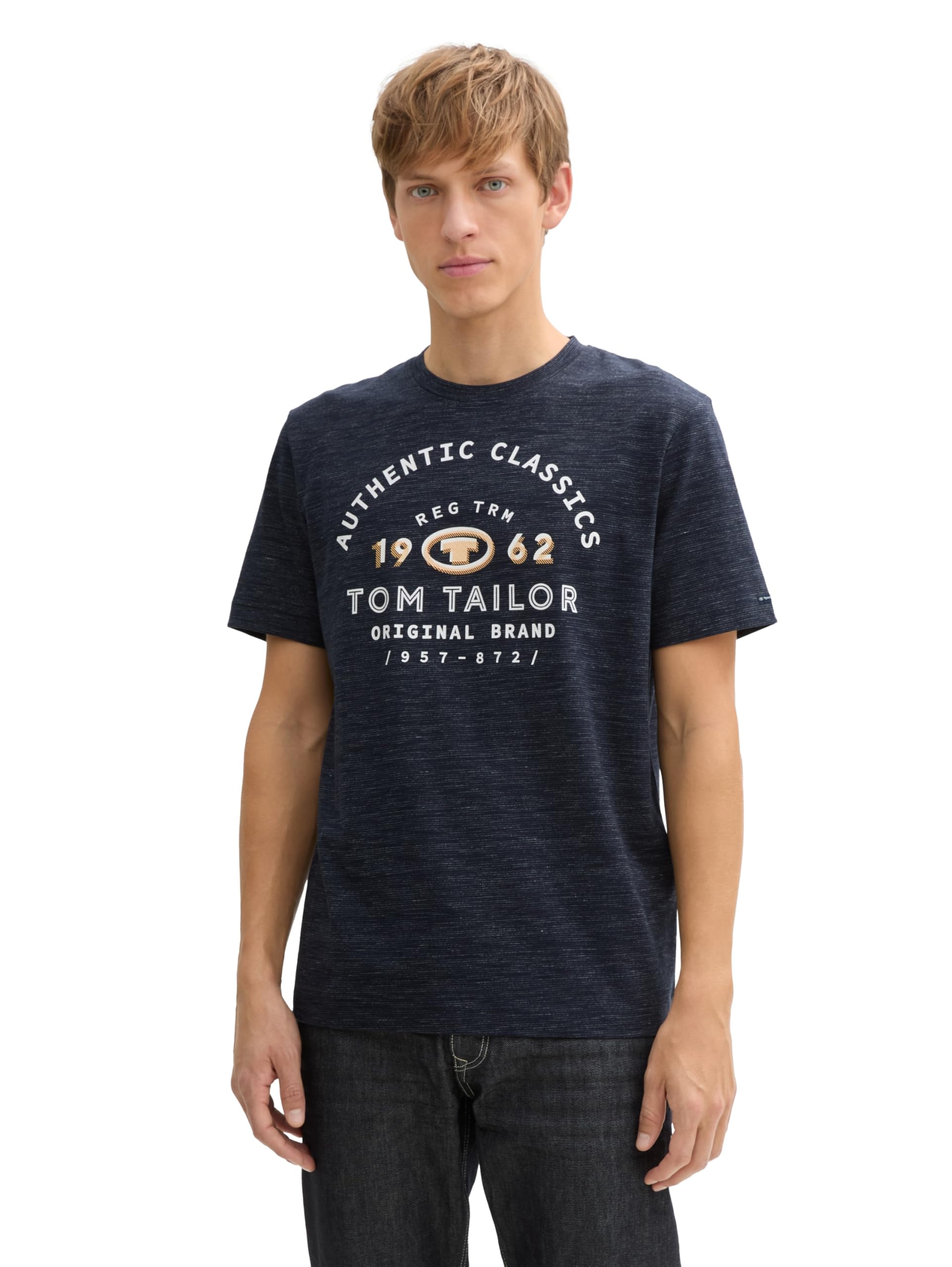Tom Tailor Herren T-Shirt mit Logo-Print