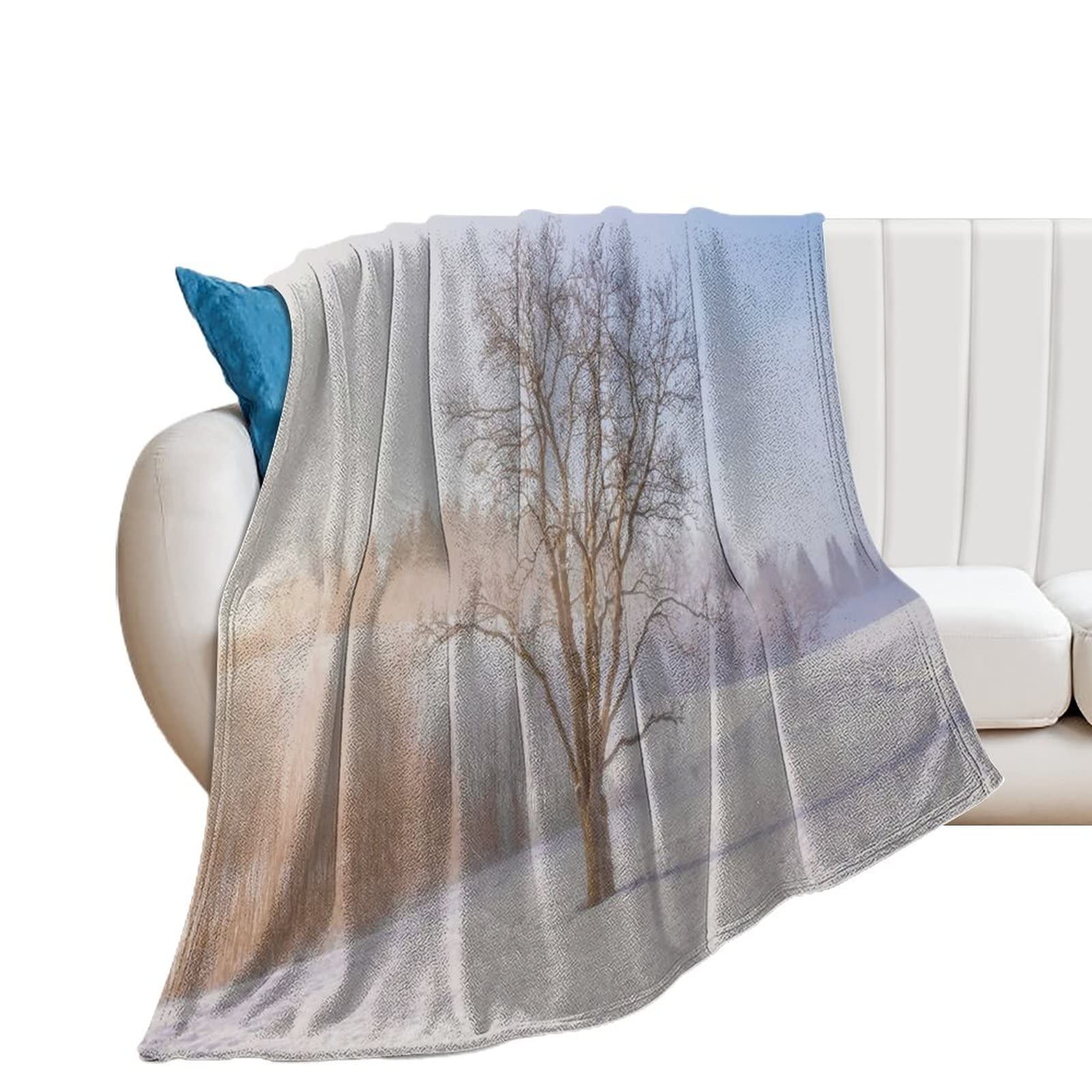 Couverture en flanelle douce haut de gamme Lonely Tree 101x127 cm