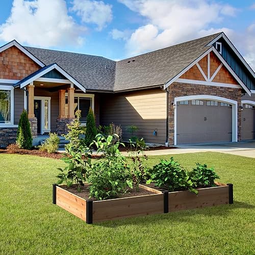 Miniatura 2 de Outdoor Essentials Haven - Cama de jardín elevada de cedro natural de 4 pies x 8 pies