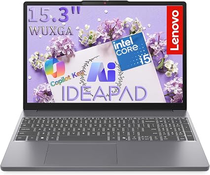 Lenovo IdeaPad Slim 3 15, 15.3 WUXGA, Intel Core i5-13420H 8-Core, Customized 16GB DDR5 RAM, 512GB SSD, WiFi 6, Windows 11 Home, Luna Grey - Lightweight Laptop for Work & Entertainment