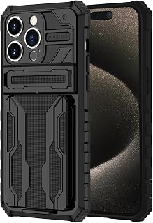 for iPhone 15 Pro Max Wallet Case with Card Holder, Black
