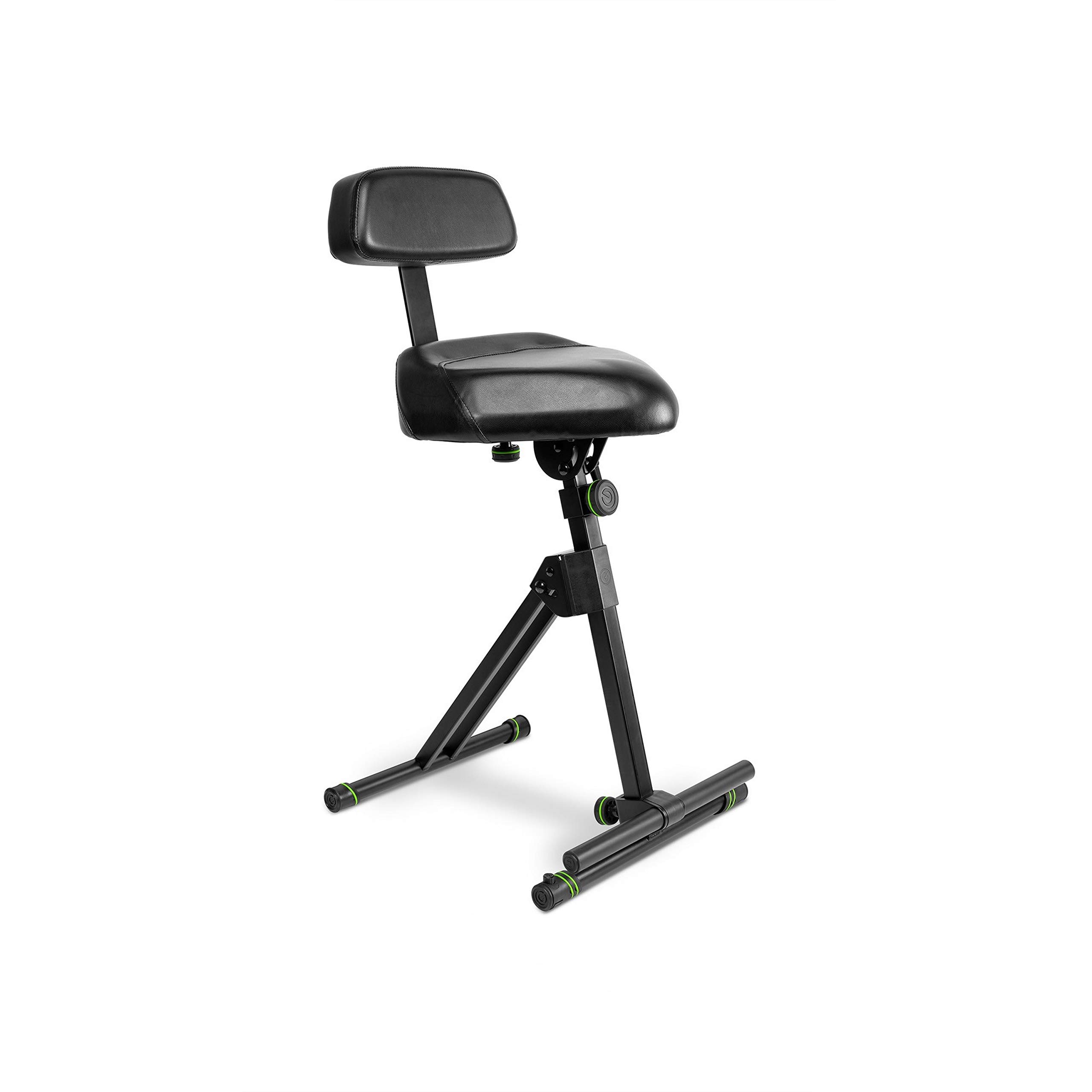 Gravity FM SEAT1 BR - Höhenverstellbare Stehhilfe mit Fußstütze und Rückenlehne, Höhenverstellung bis 97 cm, schwarz
