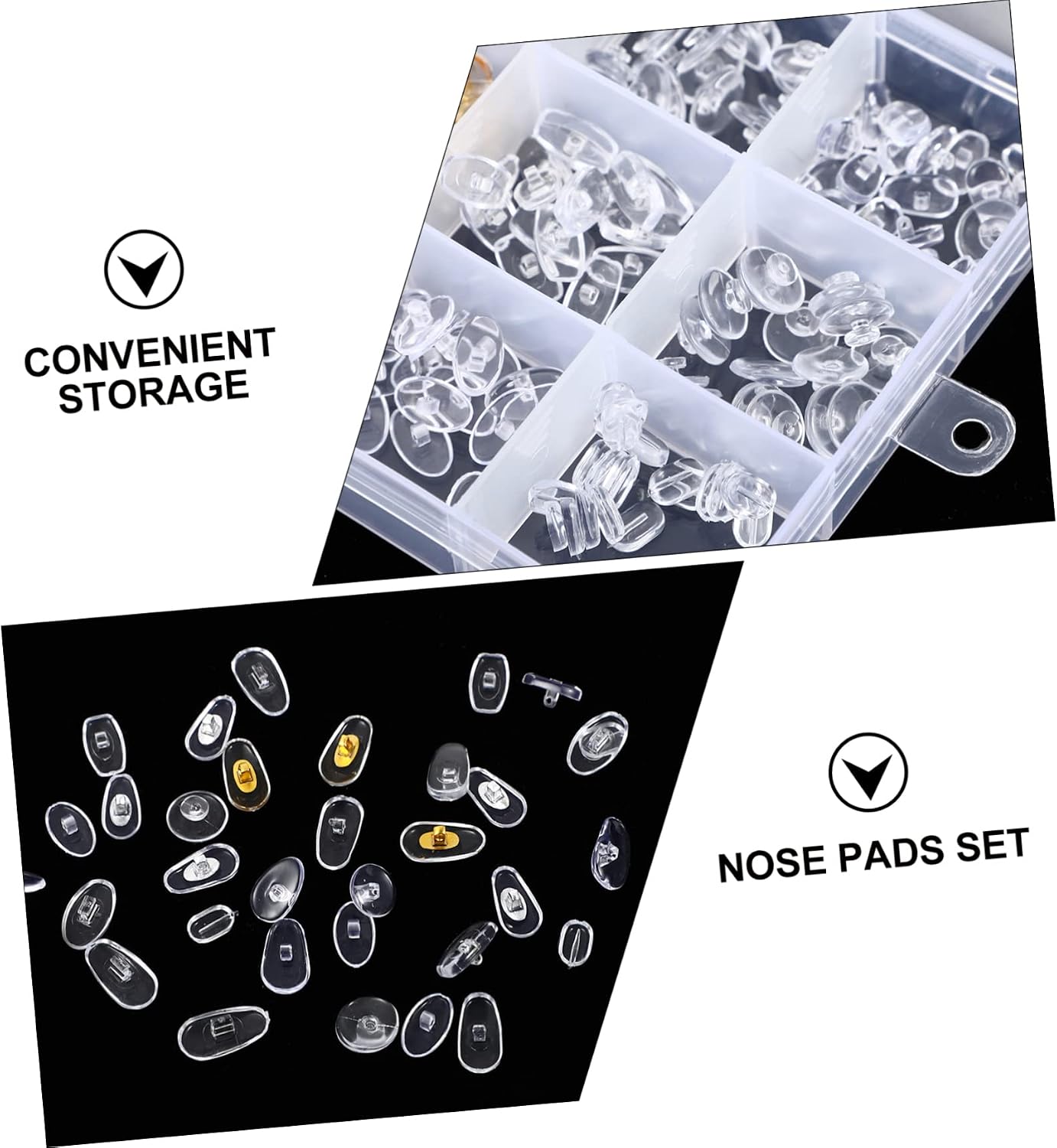 600pairs Eyeglasses Nose Pads Set Soft Comfortable Replacement Nosepieces for Eyewear Easy to Install for Lost Worn Eyeglass Repair