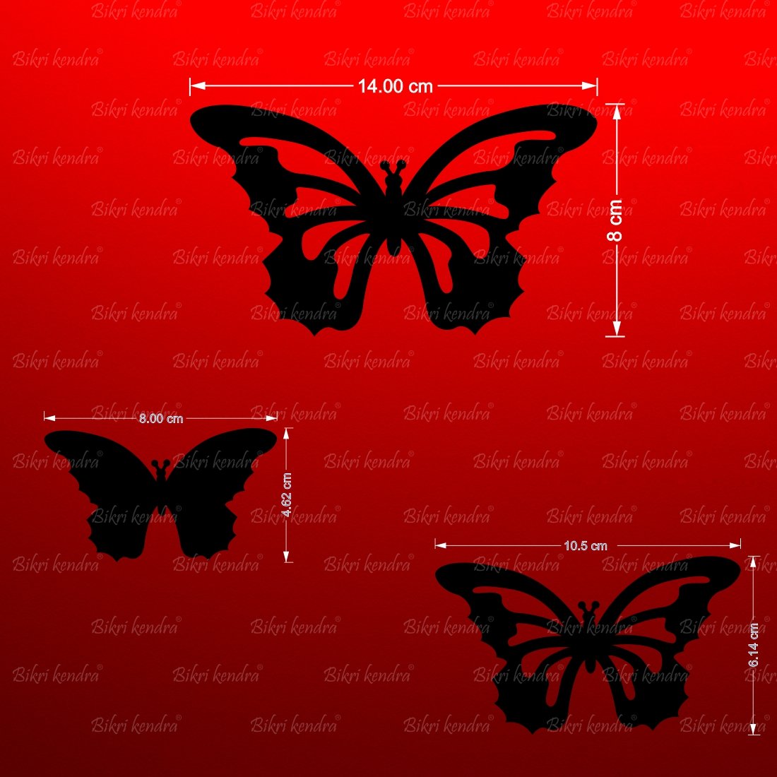 Bikri Kendra - Butterfly 14 Silver Mirror Stickers for Wall, Wall Mirror Stickers, 3D Acrylic Stickers Wall Stickers for Hall Room, Bed Room, Kitchen Living Room Kids Room. (silver1)