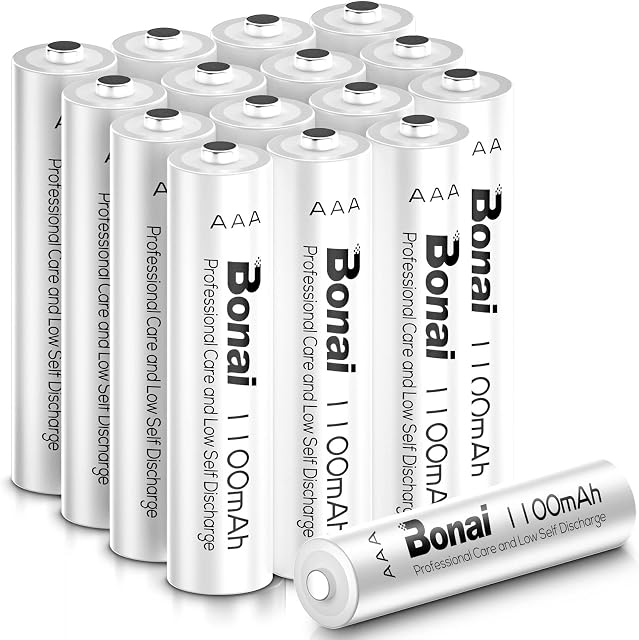 BONAI AAA Rechargeable Batterys 16Pack 1100mAh High-Capacity 1.2V Ni-MH Pre-Charged AAA Batteries Rechargeable