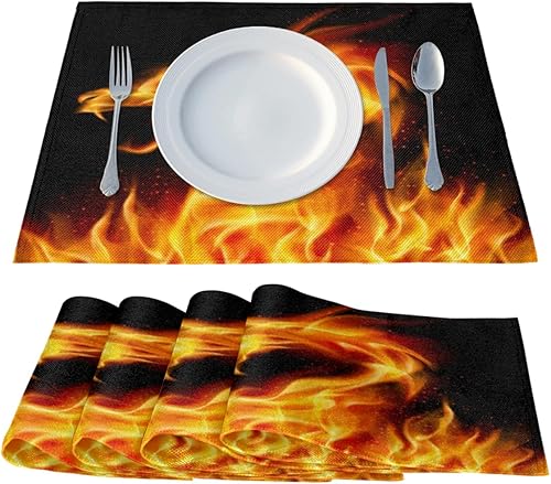 Miniatura 2 de Dinosaurs Animal Design Placemats Set of 4 Table Mats Washable Placemat Waterproof Place Mats for Party Home Dining Table Decor 18x12 in