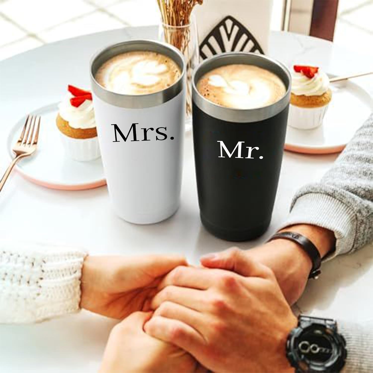 Mr&MrsGifts Mr and Mrs Gifts Tumblers Engagement Wedding Gifts 20 OZ Insulated Tumbler Cups for Newlyweds Couples Honeymoon Essentials(MM-ZJ) - Image 6