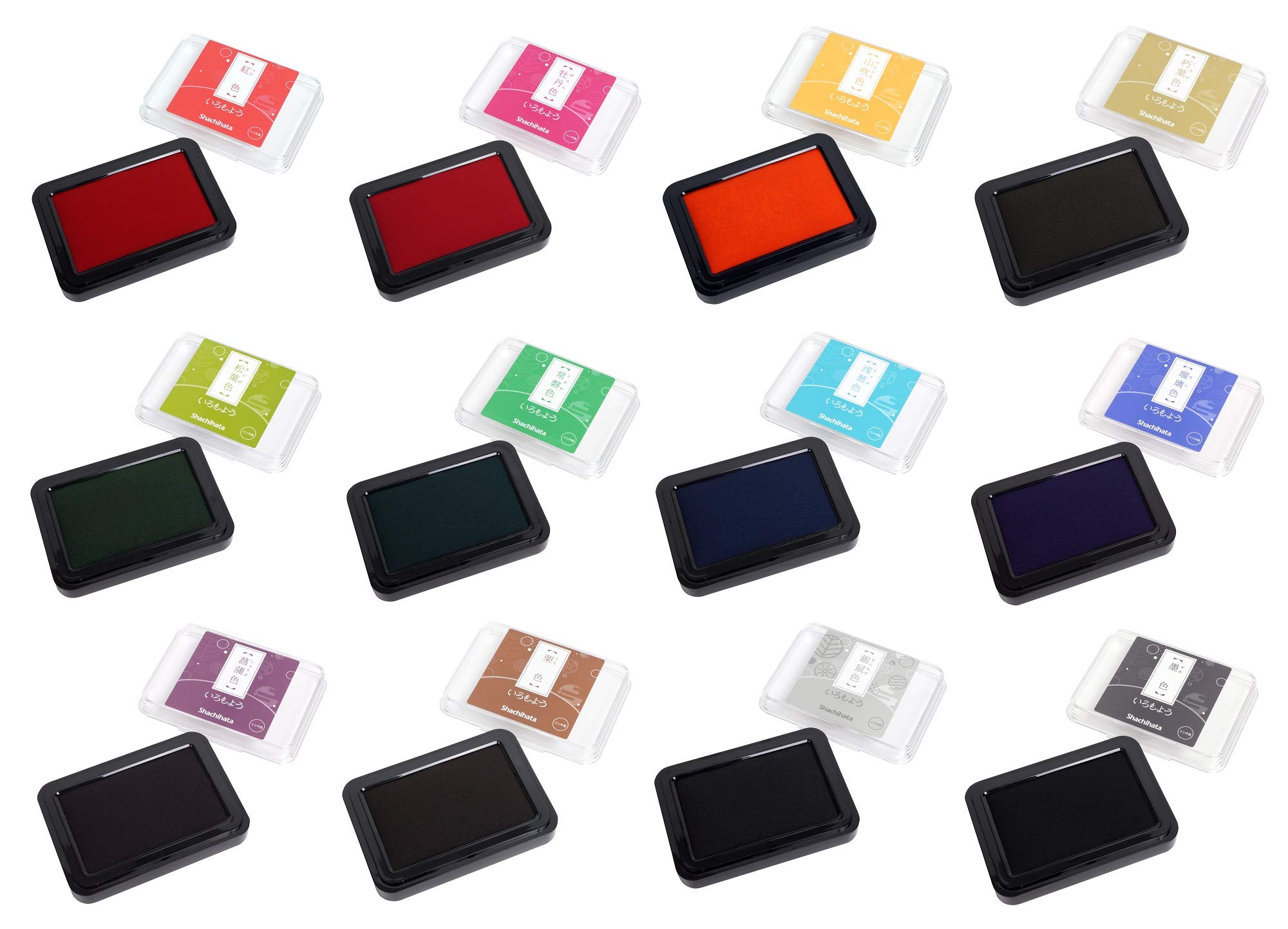 いろもよう　12色セット Amazon | シャチハタ スタンプパッド いろもよう Aセット12色 HAC-1-A