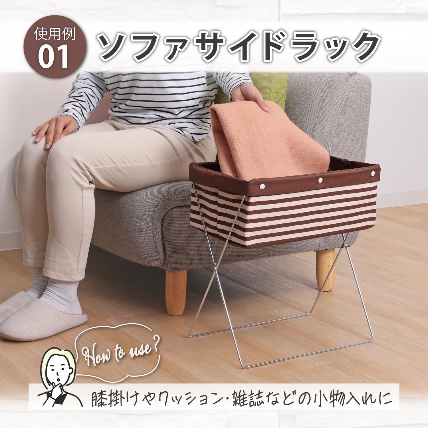 Astro Storage Case, Brown, Border Pattern, Shallow Width 15.7 x