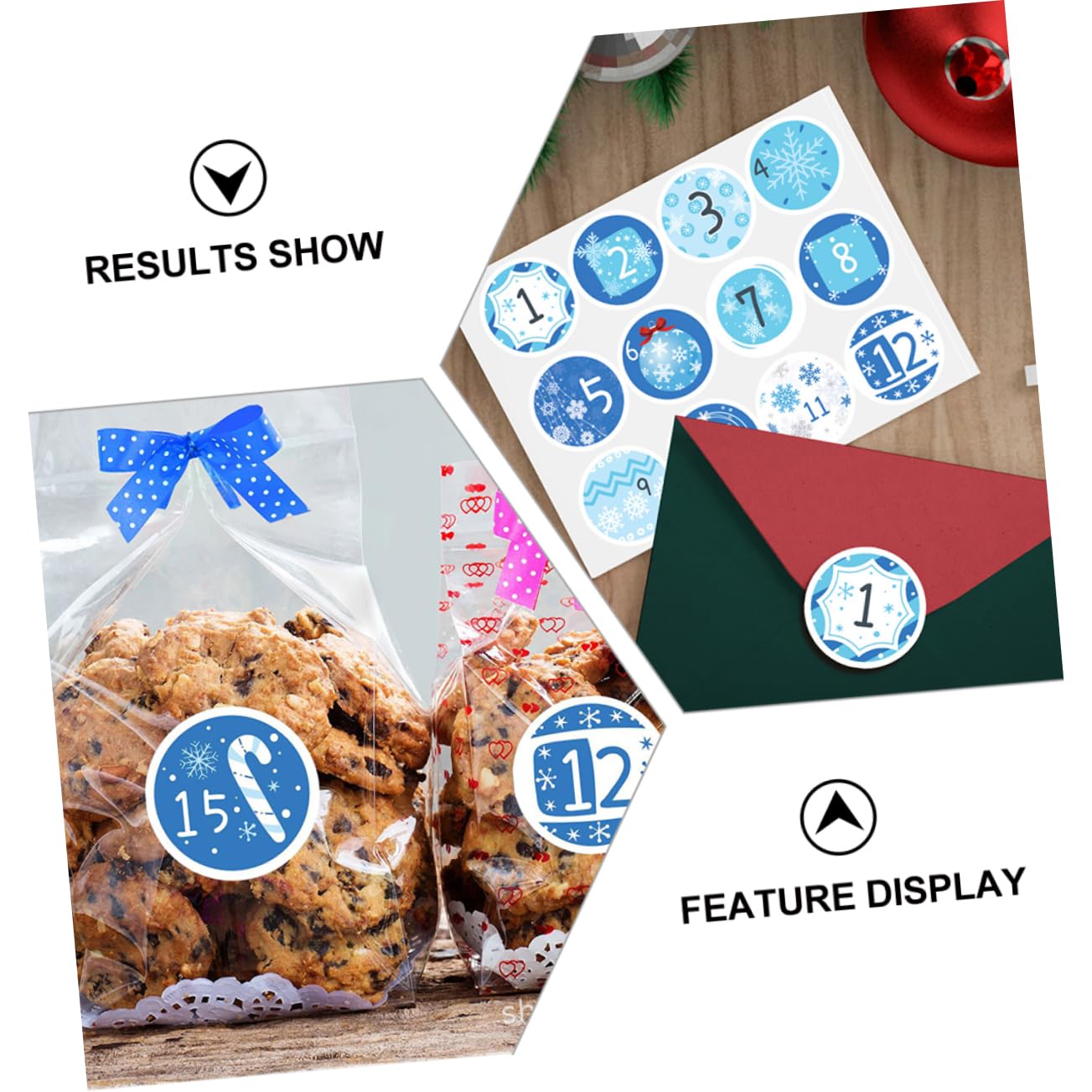PRETYZOOM 160 Blatt Weihnachtskalender-Aufkleber Aufkleber mit Weihnachtssiegelnummer Plätzchen dekorieren adventskalenderaufkleber weihnachtskalender aufkleber Geschenketiketten Blue