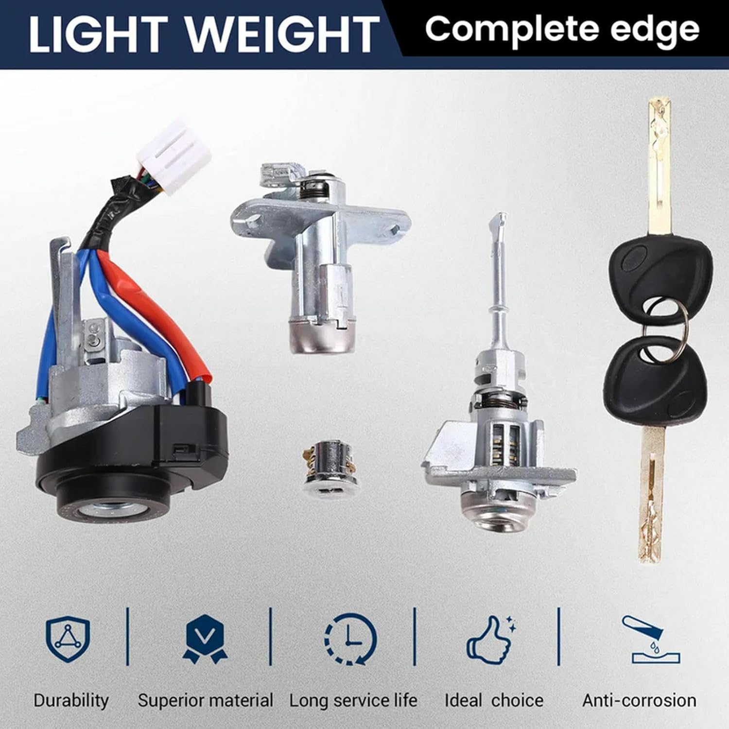 Full Car Lock Cylinder Driving Door Lock Cylinder + Ignition Lock Switches for Hyundai Sonata 9