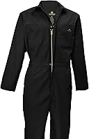 Vista 14 de Natural Uniforms Overol de sarga de manga larga con cremallera para hombre, resistente a las manchas y a las arrugas