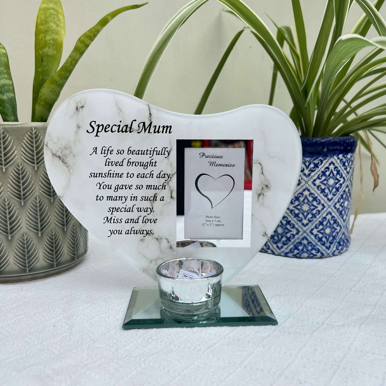 Cornice per foto in Loving Memory, 10 cm x 15 cm, idea regalo commemorativo con messaggio amorevole, in Loving Memory, dimensioni foto 10 x 15 cm (mamma e papà