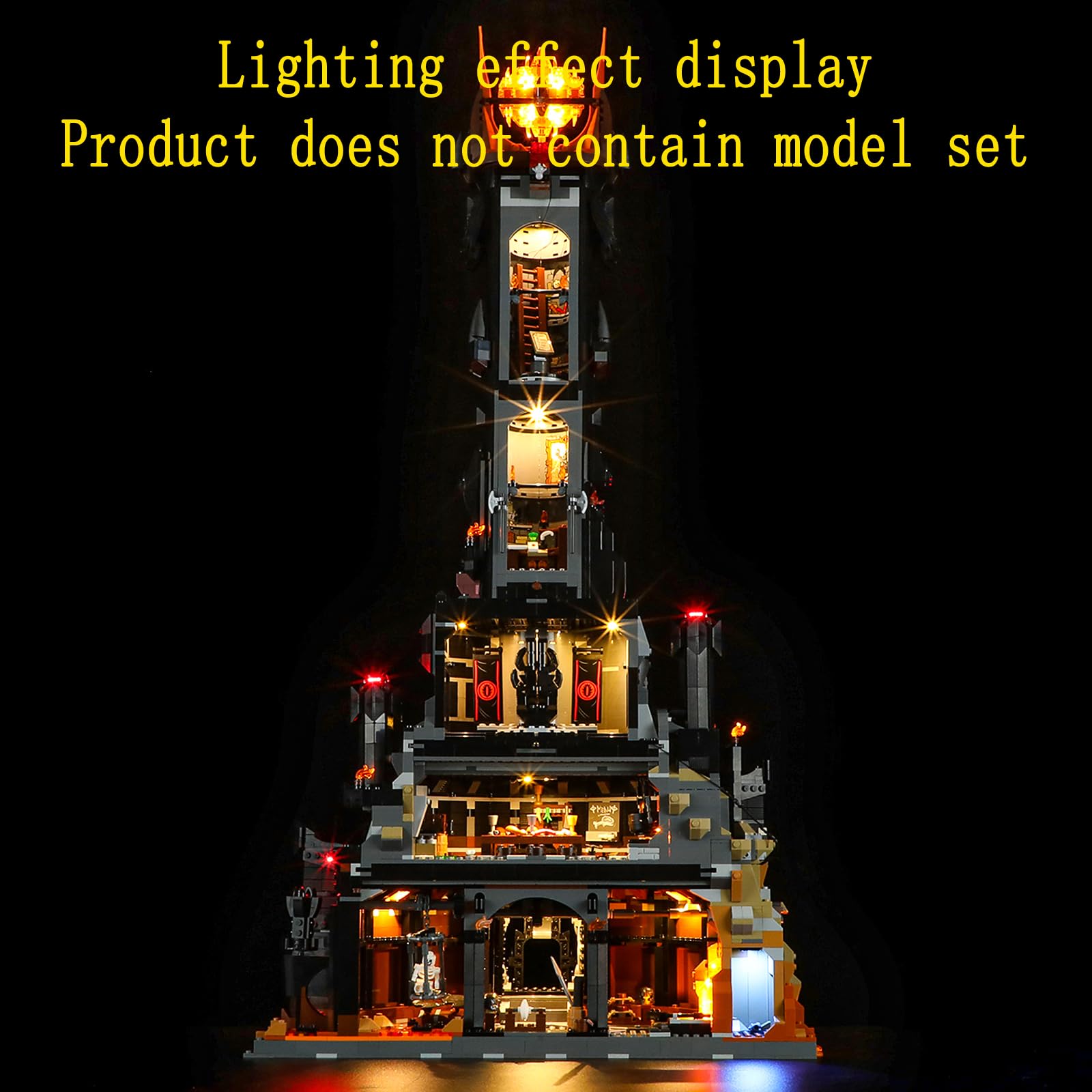 GEAMENT Oświetlenie LED Kompatybilne z LEGO Władca pierścieni: Barad-dûr™ Icons 10333 Model do Składania Klocków (Zestaw Modeli Niezawarty)
