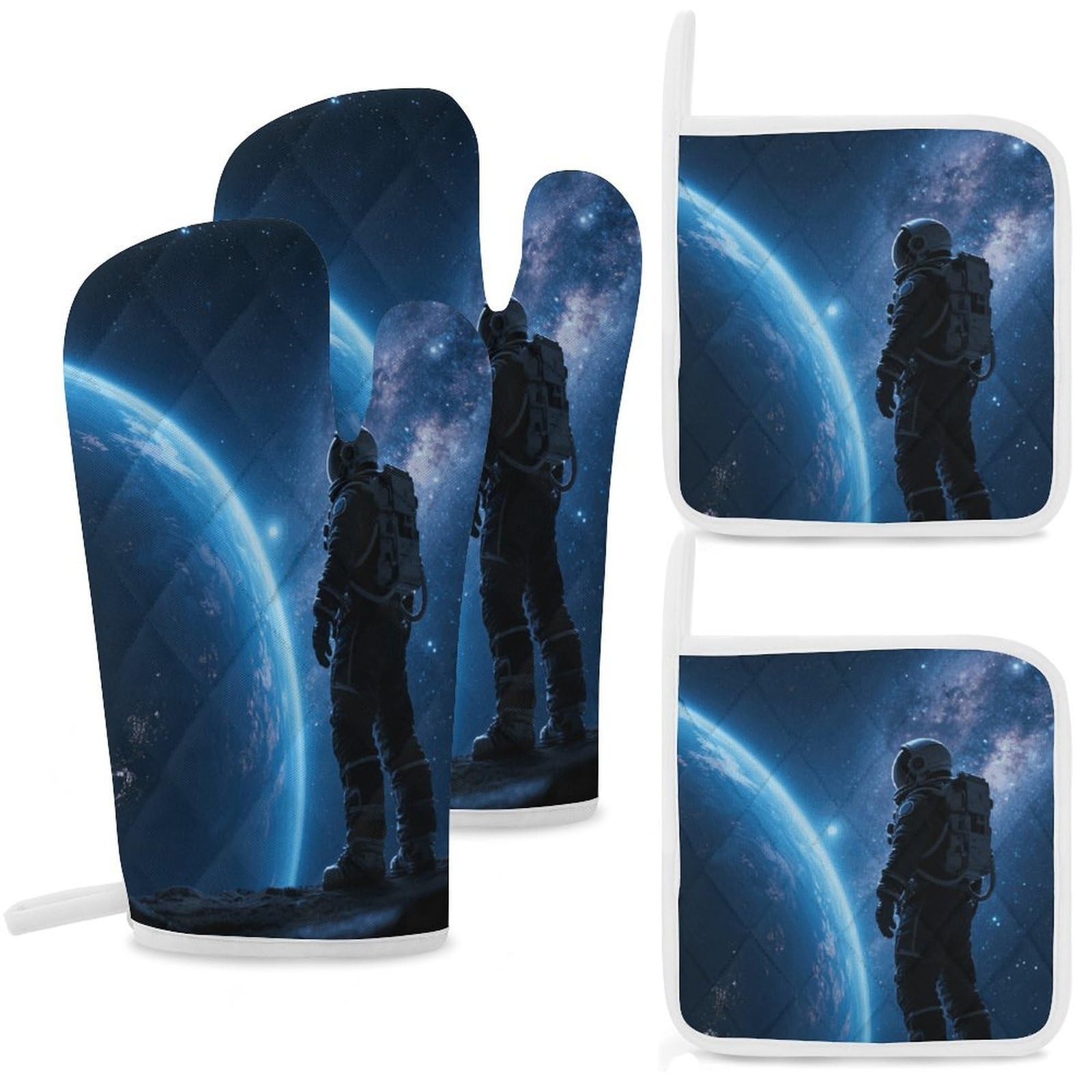 Gants de four résistants à la chaleur - Maniques longues astronaute anti-brûlure