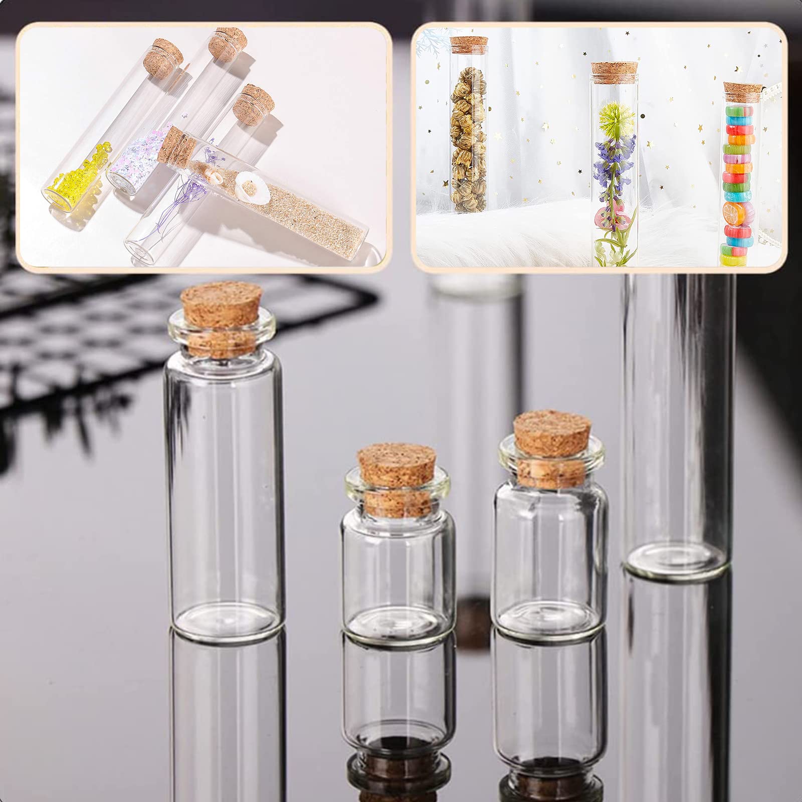200 Piezas Tapones de Corcho Cónicos,11 mm Tapones de Corcho de Madera con caja de Almacenamiento para Tubos de Ensayo, Botellas, Decoraciones,Botellas de Deseos