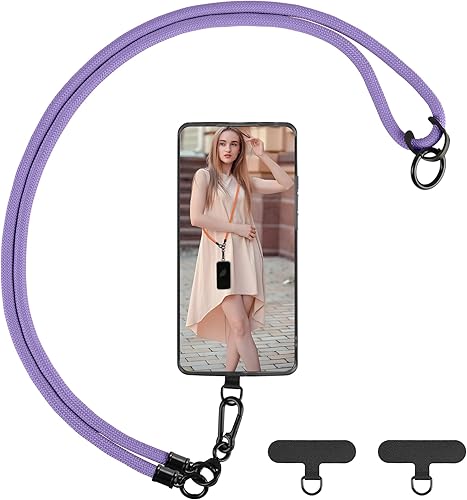 Cordón para teléfono celular, cordón desmontable universal ajustable para teléfono, correa para teléfono, con parche de cordón para teléfono × 2