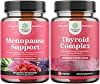 Natures Craft Bundle of Herbal Menopause Supplement and Advanced Thyroid Support for Women with Ashwagandha - Perfect for Estrogen Balance - with Iodine L Tyrosine Rhodiola and Astragalus Root