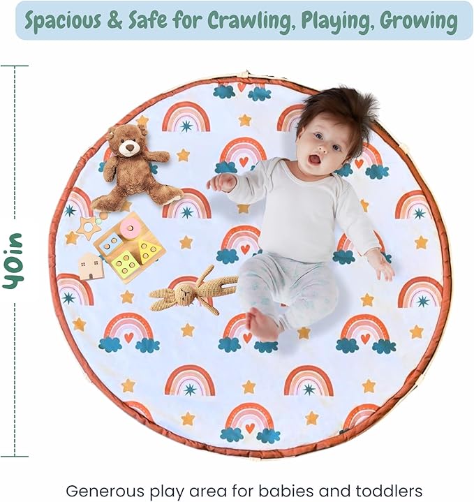 Baby Play Mat & Bolsa de Almacenamiento de Juguetes – 2 en 1 miniatura 3