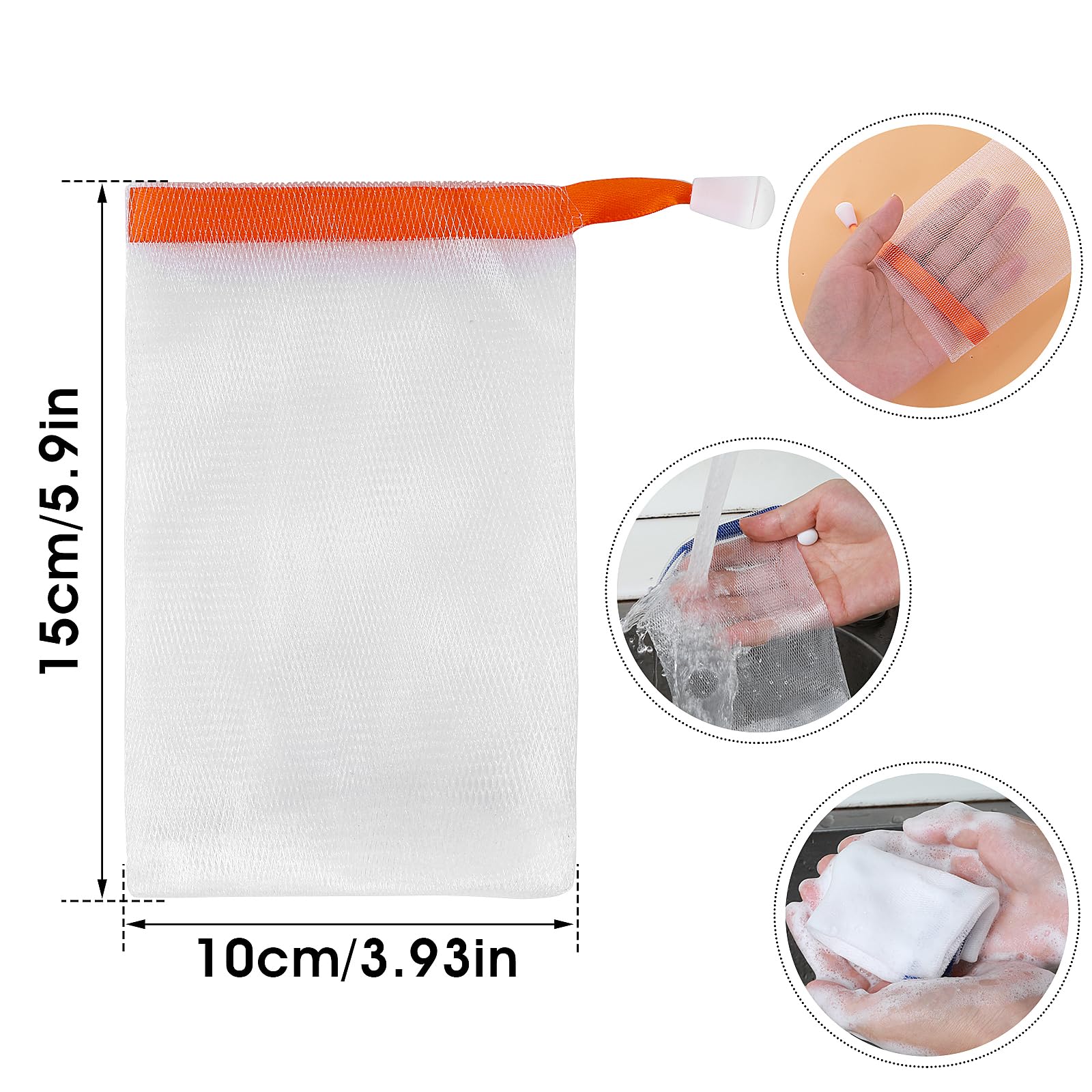 Sibba 20 pezzi in nylon per la pulizia del viso, rete di schiuma per bolle di sapone, sacchetti a rete con schiuma a bolle, per la pulizia del viso, accessori per la pulizia del viso (scelta casuale