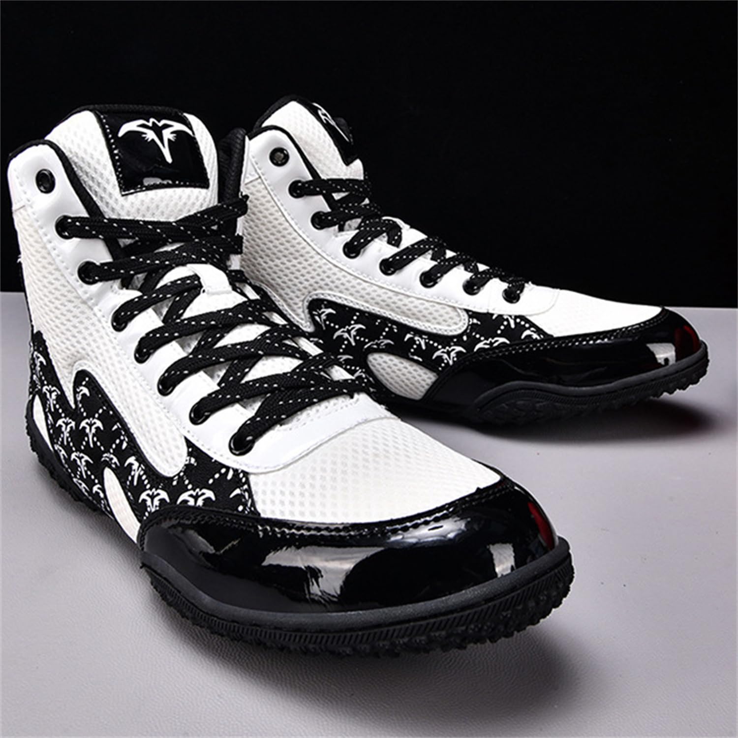 Stivali da Wrestling E Boxe, Scarpe da Combattimento Alte per Allenamento Uomo Donna Kickboxing E Sparring,Bianca,39 EU