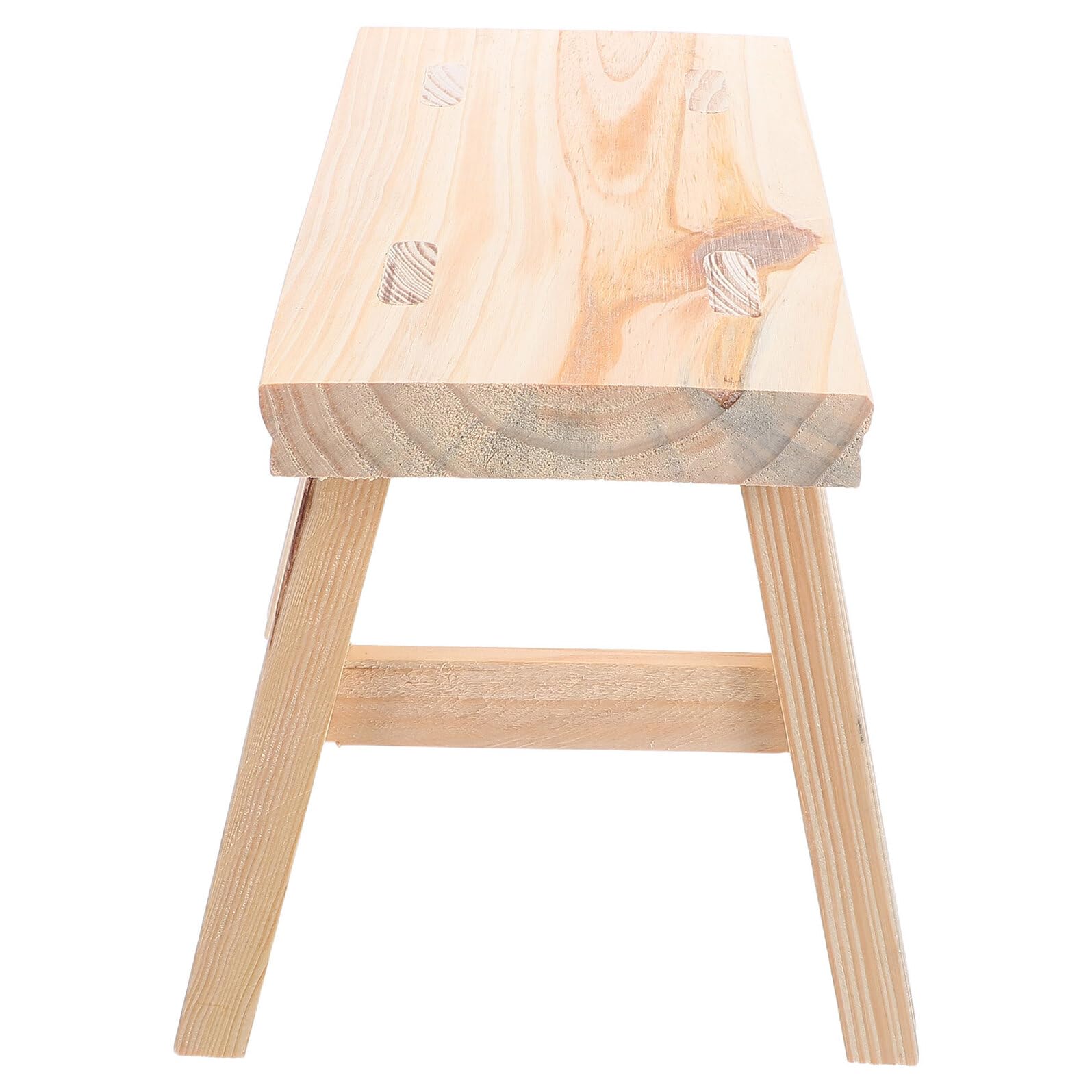 UKCOCO Taburete Infantil de Madera Maciza Pequeño, Beige, Portátil