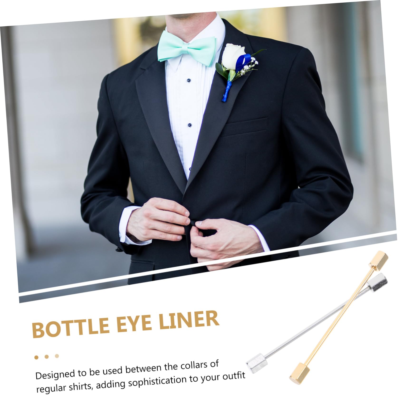 Didiseaon Men's Shirt Collar Bar Pins Suit Stay Pins Metal Collar Stays for Special Occasions