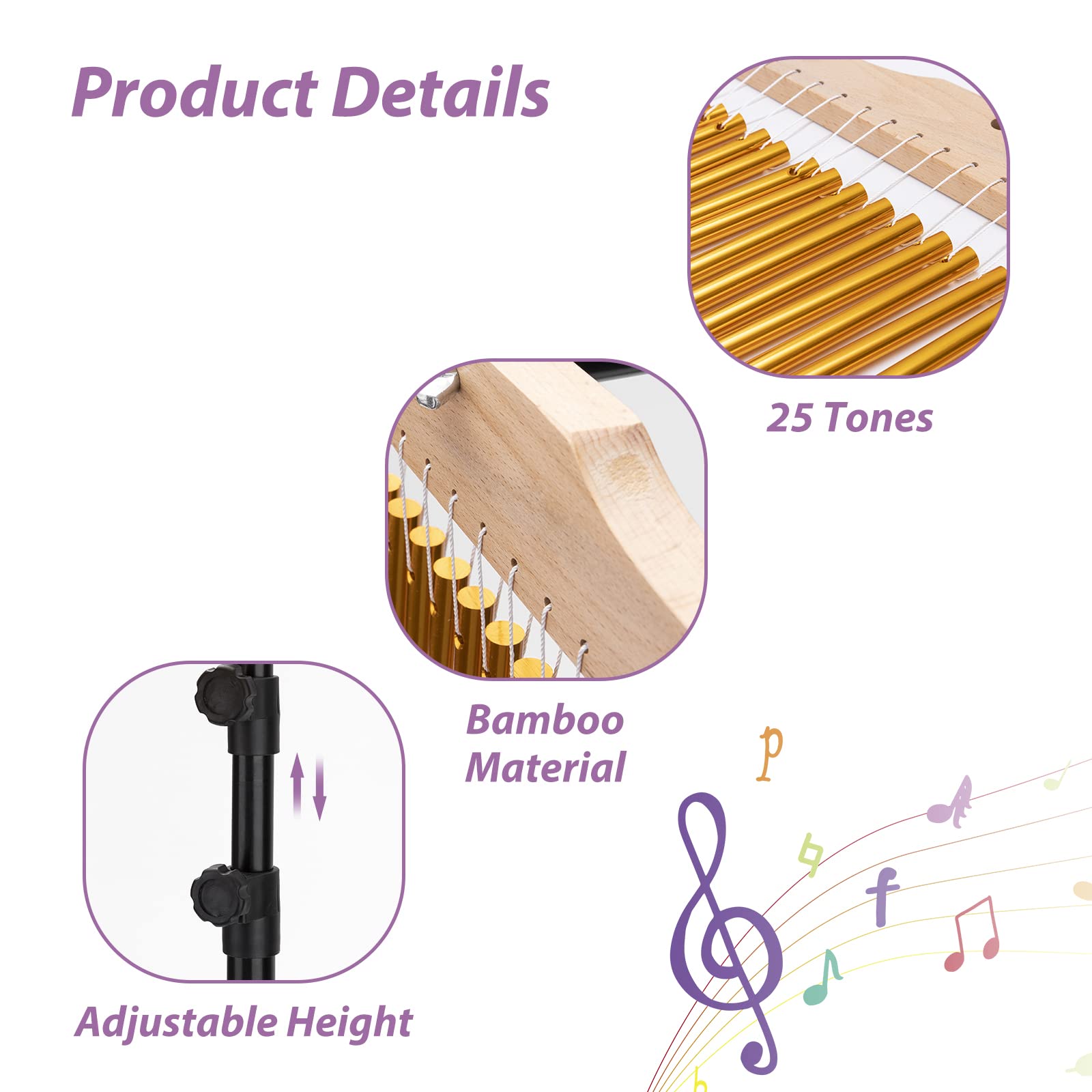 Amazon.com: Anjetan 25-Bar Chimes Percussion, 25 Note Single