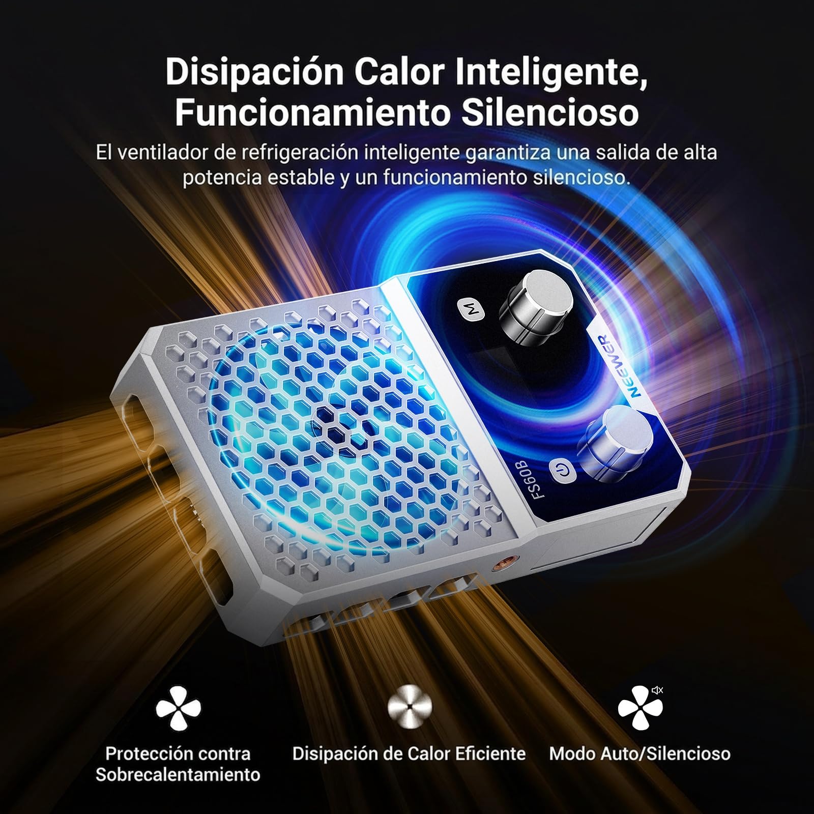 NEEWER 60W Luz Foco LED Compacta de Bolsillo Bi-Color con App & Panel Control, Iluminación Continua COB con 2700K-6500K/CRI96+, Portátil para Fotografía Estudio Profesional Grabación Video, FS60B