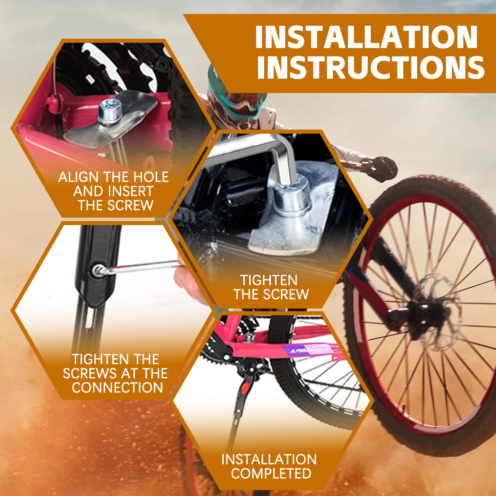 Cavalletto Bici, Rastrelliera Biciclette, universale, Piedino in Gomma Antiscivolo, Cavalletto per Bici in Alluminio Regolabile per 24"-26" Bici, BMX, MTB