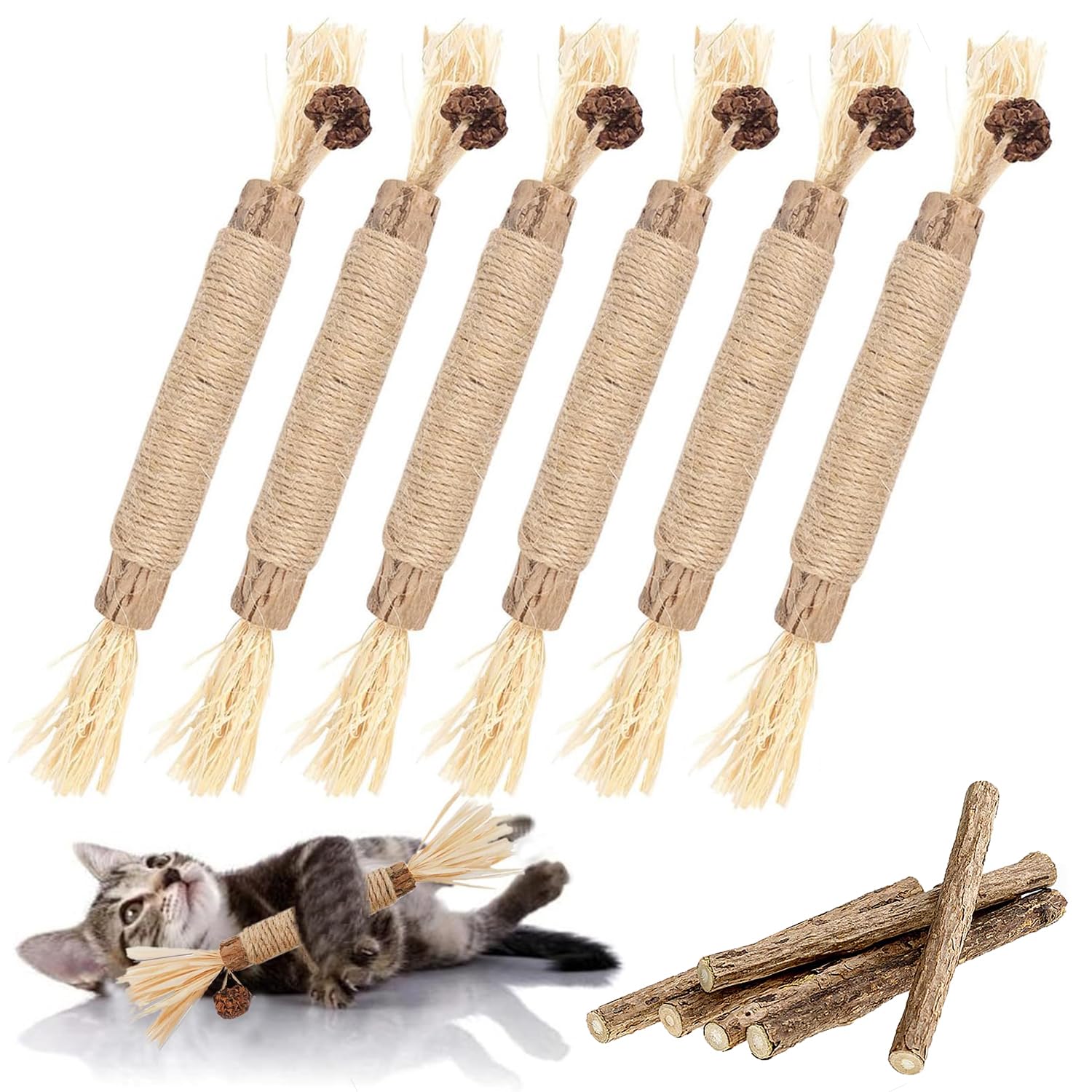 21PCS Catnip Toys for Cats Kitten Silvervine Sticks, Catnip Matatabi Sticks