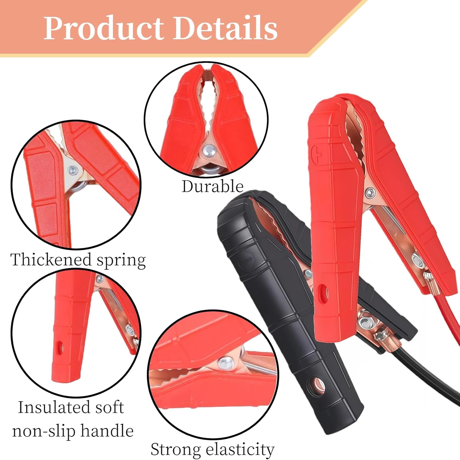 Jumper Cables Adapter for Ma-Kita 18V Battery, 8AWG 2.5FT Portable Battery Jump Starter Automotive Booster Cables Power for Car Jump Starting Using Tool