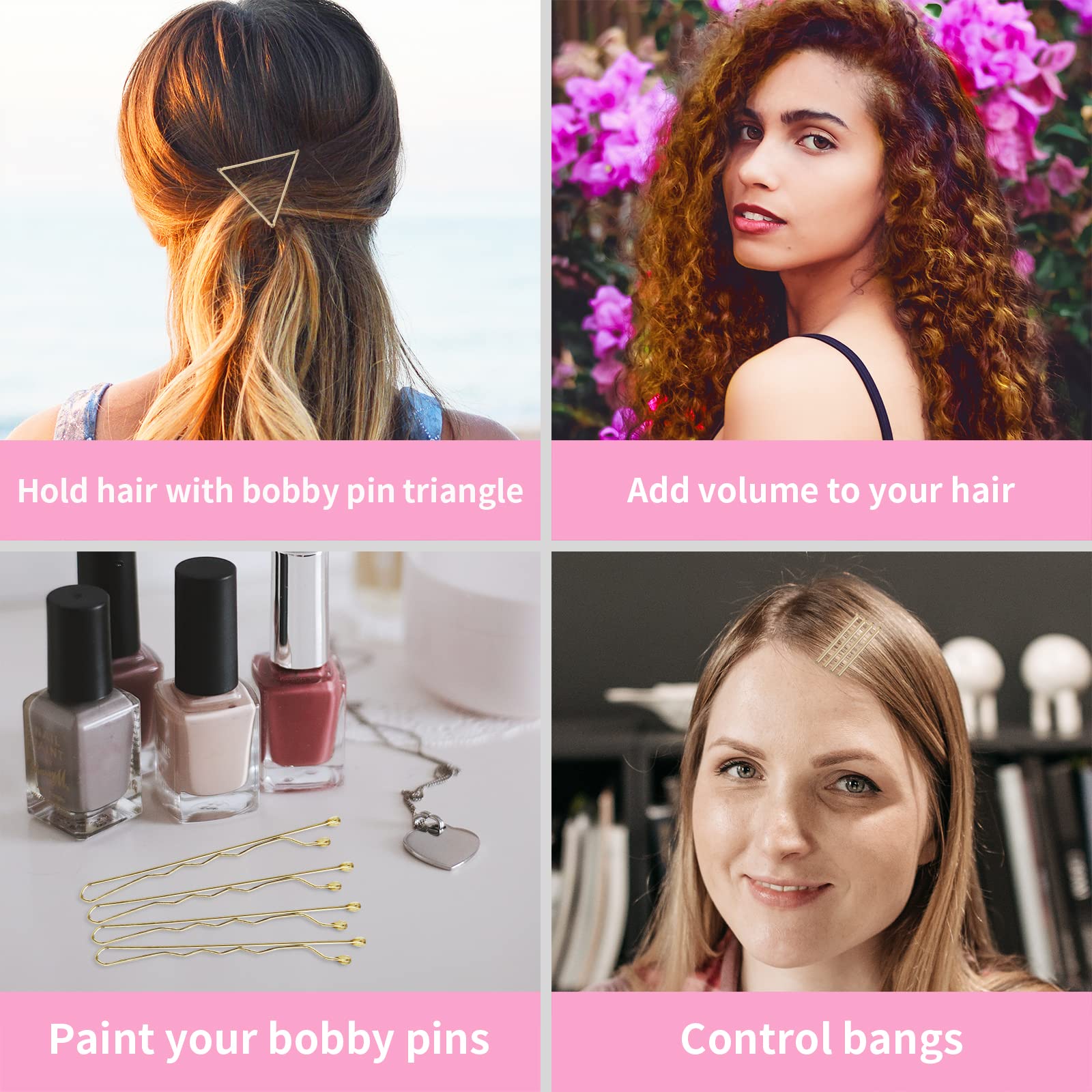 Vaincre Bobby Pin Haarnadeln – 150 Stück Bobby Pins für blondes Haar, goldene Haarnadeln mit Etui (Blond, 5,1 cm)