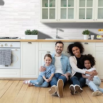 STICKGOO Subway Tile Peel and Stick Backsplash, Dolomite Kitchen Backsplash & 12 Tile Edge Trim