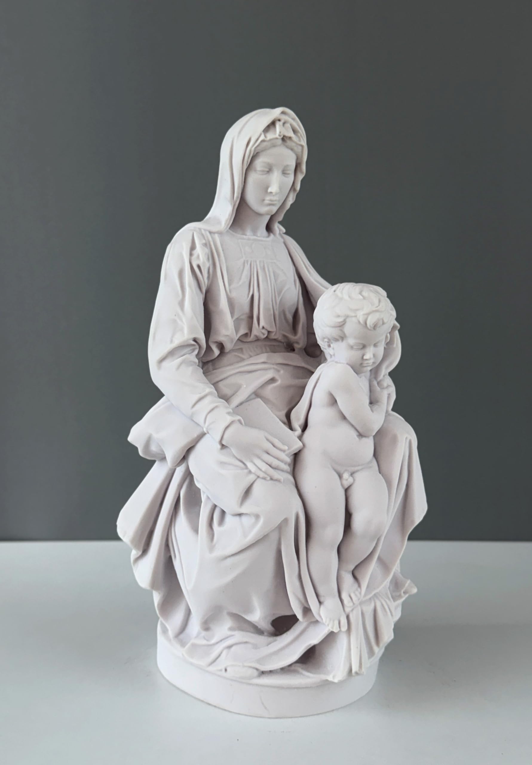 Estatua de la Virgen de Brujas de Miguel Ángel, 28 cm, Virgen María y Jesús Infantil, decoración de estatua
