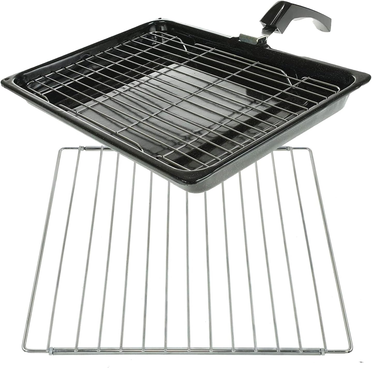 SPARES2GO Large Grill Pan, Rack, Handle + Adjustable Shelf for Logik
