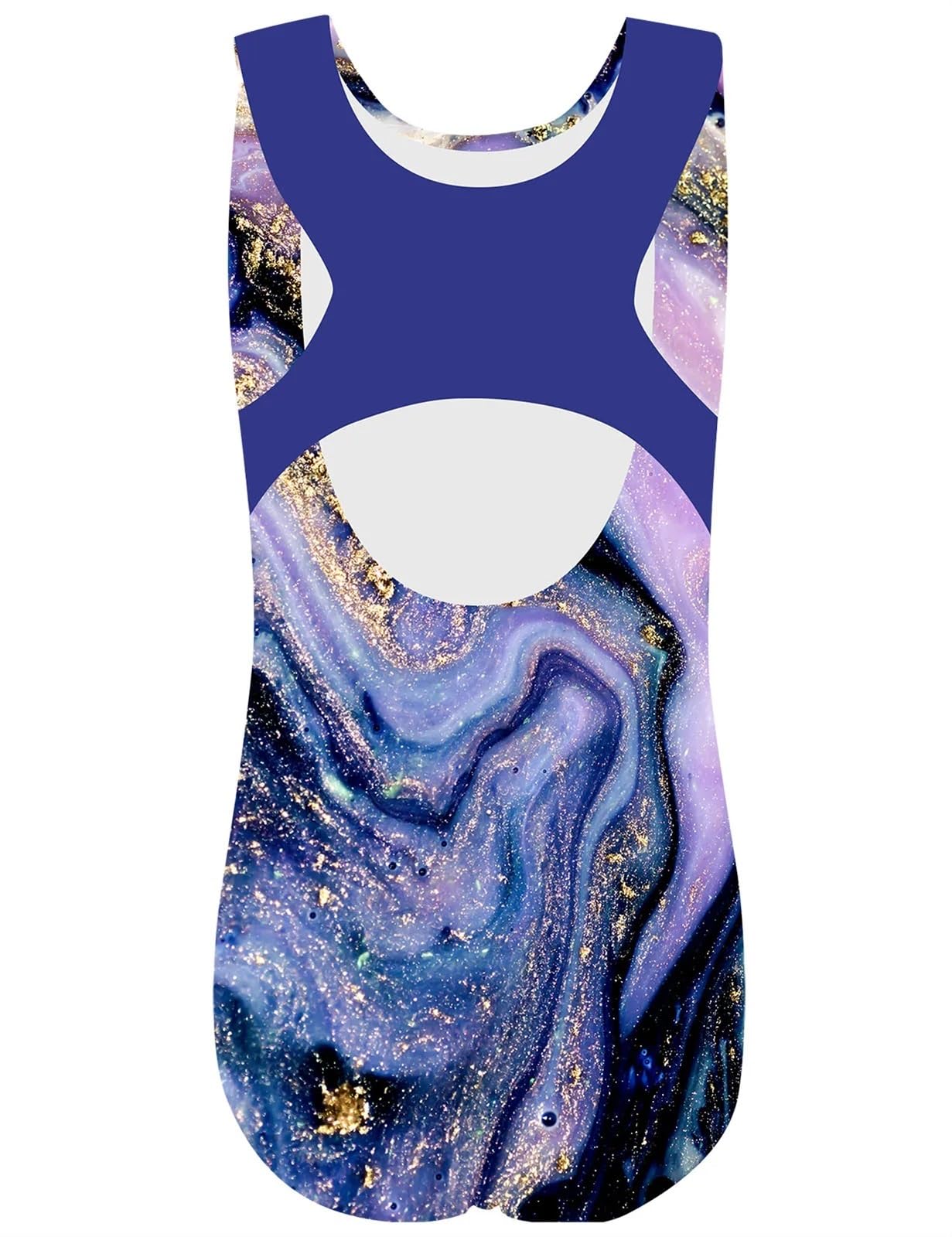 Maillot gimnasia ritmica niña Leotardo de Ballet for niñas de 3 a 12 años, ropa de entrenamiento de práctica de bailarina sin mangas, leotardo de gimnasia con cuello redondo, trajes de baile(B233 Blue